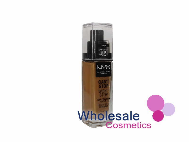 6 x NYX Professional Can't Stop Won't Stop Foundation Full Coverage - 15.8 HONEY